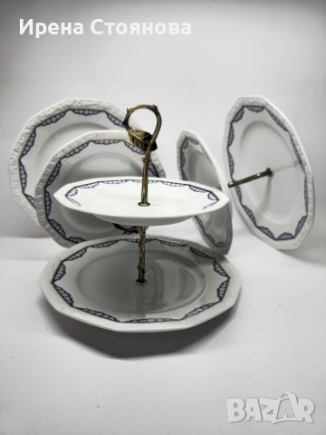 💠💠💠Classic Rose Maria Blu💠💠💠 Поднос на две нива, снимка 10 - Антикварни и старинни предмети - 53152004