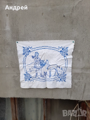 Стара бродирана Калъфка за възглавница #24