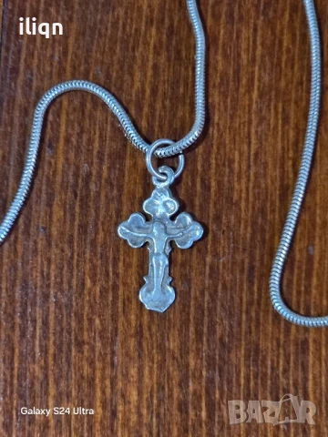 Сребърен синджир с кръст. 925 Проба. 40см. Цена 24,99лв. За Севлиево безплатна доставка., снимка 4 - Колиета, медальони, синджири - 51171884