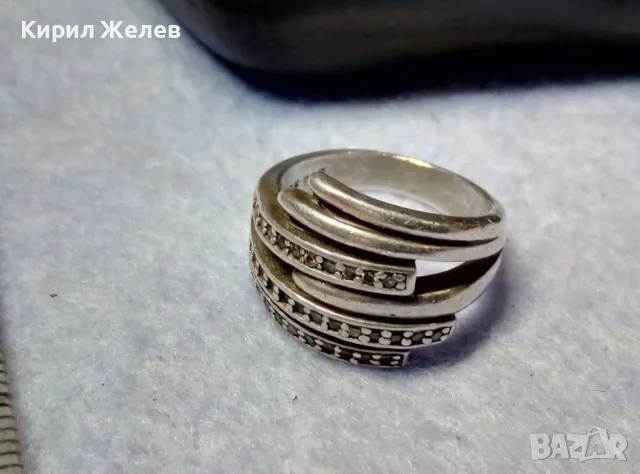 ФЕШЪН АРТ ДИЗАЙН СКЪПОЦЕНЕН СРЕБЪРЕН ПРЪСТЕН СРЕБРО 925 CSF с ЮВЕЛИРНО ФАСЕТИРАНИ ЦИРКОНИ 41435, снимка 7 - Пръстени - 49913202