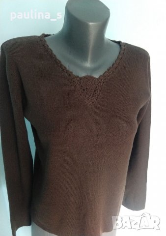 Изискан вълнен пуловер с декорации на една кука "Bon'a parte"® / голям размер 