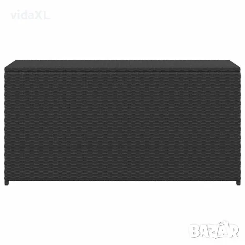 vidaXL Градински сандък за съхранение, черен, 120x50x60 см, полиратан, снимка 5 - Ракли - 56147518