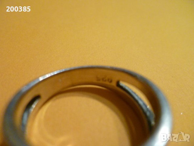 Масивен сребърен пръстен с цветен седеф, снимка 2 - Пръстени - 44446441