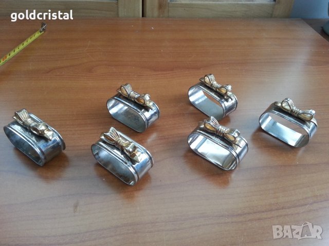 салфетници рингове пръстени за салфетки посребриени и позлатени , снимка 7 - Антикварни и старинни предмети - 39989780