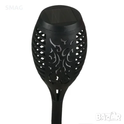 Соларен фенер соларна лампа LED фенер с ефект на пламък, черен, 49 см S_1188499, снимка 4 - Соларни лампи - 49905125