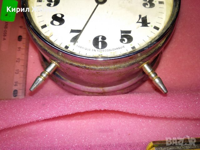 PRIM FABRIQUE EN TCHECOSLOVAQUIE Стар МЕХАНИЧЕН КОЛЕКЦИОНЕРСКИ ЧЕХОСЛОВАШКИ БУДИЛНИК - ПРИМ 43683, снимка 13 - Антикварни и старинни предмети - 44466258