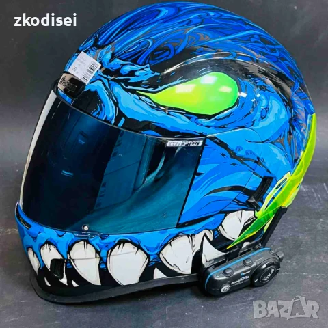 Каска с интерком ICON R-22-05 + FODSPORTS FX8