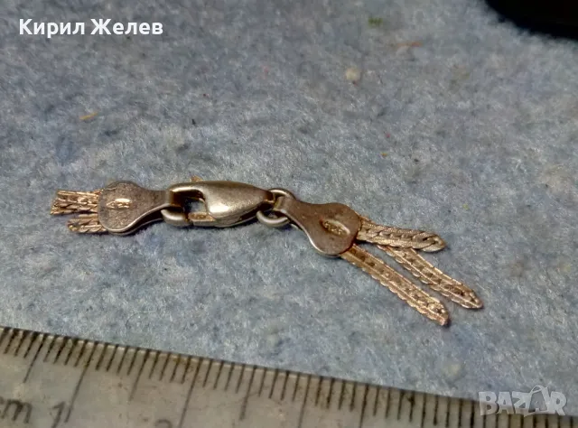 СТАРА СРЕБЪРНА ЗАКОПЧАЛКА За КОЛИЕ ВЕРИЖКА ГРИВНА СРЕБРО 925 MADE in ITALY КАРАБИНКА За ЛАНЕЦ 49915, снимка 2 - Други - 49147491