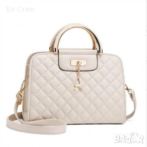💕Дамска чанта Anastasia Beige цвят екрю, снимка 2 - Чанти - 53943719