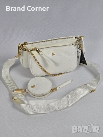 Нова дамска чанта Steve Madden SET Bone / Off White с портмоне