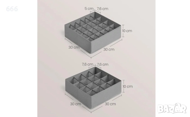 Органайзер за бельо SONGMICS, комплект от 4 броя , 80 отделения, снимка 5 - Други стоки за дома - 54182905
