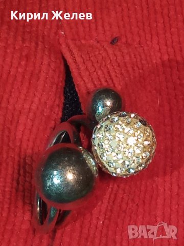 СТАР СРЕБЪРЕН ВИНТИДЖ ТОПЧЕСТ АРТ ДИЗАЙНЕРСКИ ПРЪСТЕН с БЯЛ ЕМАЙЛ и КРИСТАЛЧЕТА 19446, снимка 18 - Пръстени - 31595555