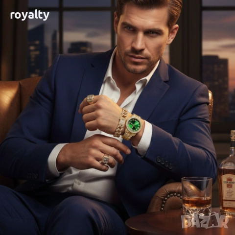 Луксозен комплект с кристали – часовник + гривна, снимка 6 - Бижутерийни комплекти - 52122374