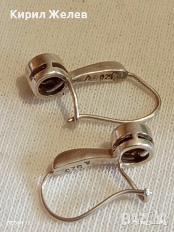 Елегантни сребърни обеци с ювелирно фасетиран ГРАНАТ майсторска ръчна изработка 42512, снимка 5 - Обеци - 52689404