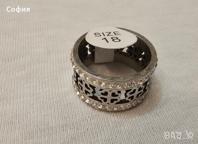 Стилен дамски пръстен Детелини с камъни цирконии, снимка 3 - Пръстени - 44479693