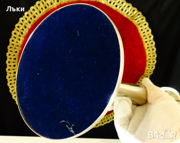 Посребрен троен свещник,чиста мед,35 см.,1.1 кг. , снимка 9 - Антикварни и старинни предмети - 54101805