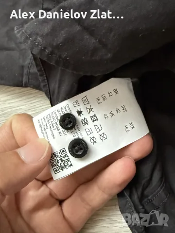 Мъжка черна риза HUGO Boss Modern Fit (Размер 42 / L-XL), снимка 7 - Ризи - 56140556