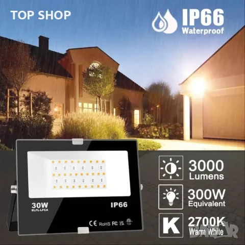 ILC Смарт RGB LED прожектор 30W Димируем с приложение,Външен прожектор с памет/IP66 Водоустойчив, снимка 15 - Прожектори - 49308504