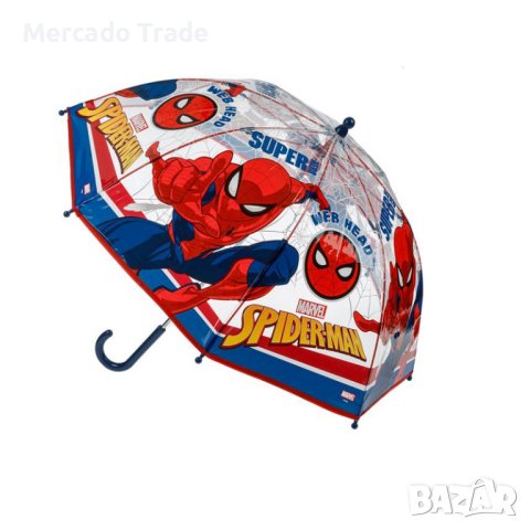 Чадър Mercado Trade, За момче, Спайдермен, Прозрачен