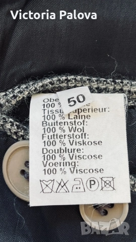 Италианско луксозно сако Carletti Moda Uomo, 100% фина вълна, размер 50, снимка 10 - Сака - 54305214