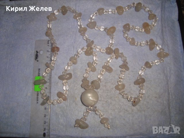СКЪПОЦЕННА ОГЪРЛИЦА от ФАСЕТИРАН ЧИСТ ПЛАНИНСКИ КРИСТАЛ и МЛЕЧЕН КВАРЦ МАЙСТОРСКА ИЗРАБОТКА 30143, снимка 4 - Колиета, медальони, синджири - 37900867