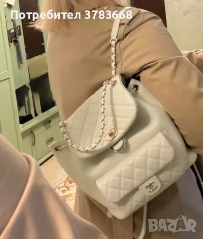 СТИЛНА ДАМСКА РАНИЦА В СТИЛ CHANEL, снимка 7 - Раници - 56521196