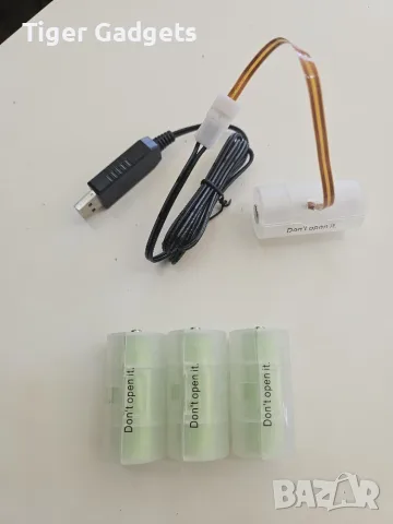 USB към 6V LR14/C Battery Eliminator – захранващ адаптер с 3 батерии и кабел