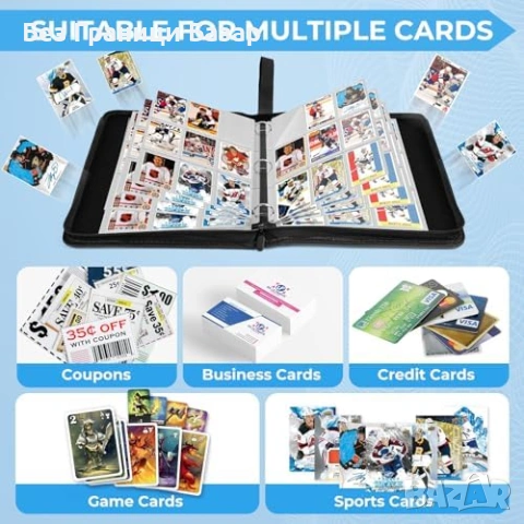 Нов Класьор за колекционерски карти 900 джоба TCG спортни, калъф органайзер папка, снимка 5 - Други - 54046900