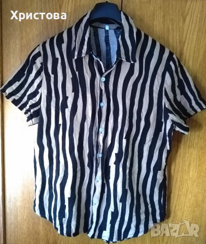 Мъжка памучна риза,L, снимка 1 - Ризи - 39895187