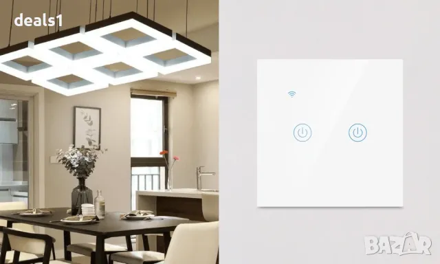 ATHOM Homekit Интелигентен Стенен Превключвател за осветление с два бутона, снимка 12 - Друга електроника - 48053842