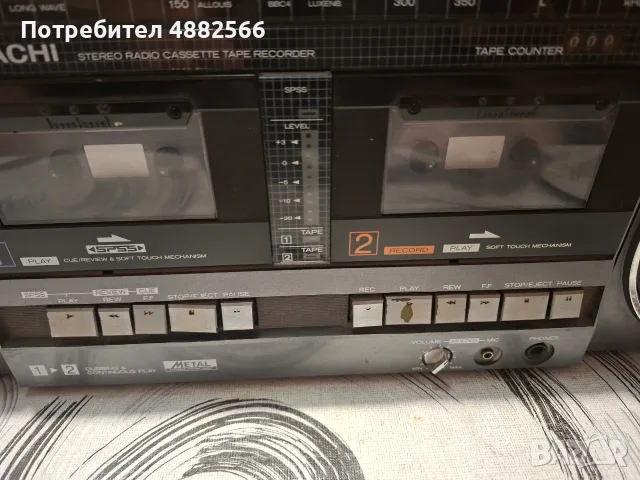Касетофон Хитачи, снимка 3 - Радиокасетофони, транзистори - 55849202