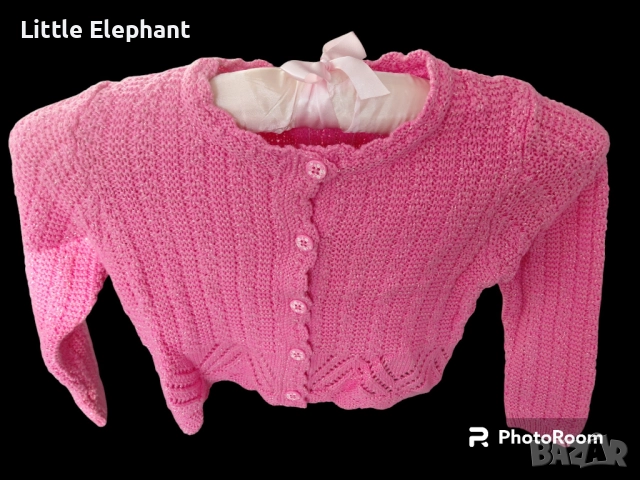 Плътно плетено белеро за 18-24 мес мом,тъмно розово и сребърни нишки,Англия/ново