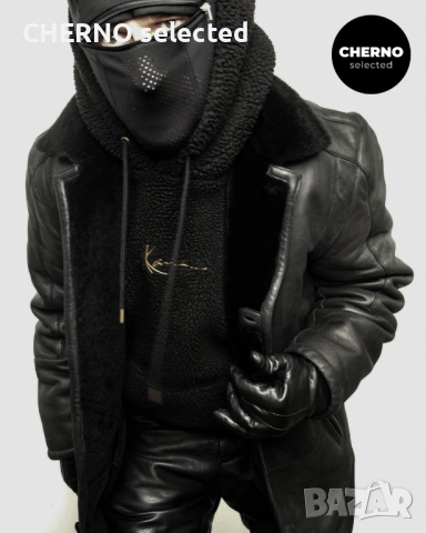 Мъжко кожено палто / кожух от естествена кожа с косъм LAGERFELD Men’s Shearling Coat – XXL•XXXL