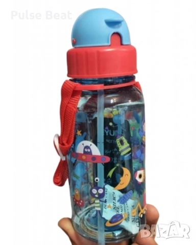 Цветна детска бутилка за вода с вградена сламка, снимка 3 - Други - 52406630