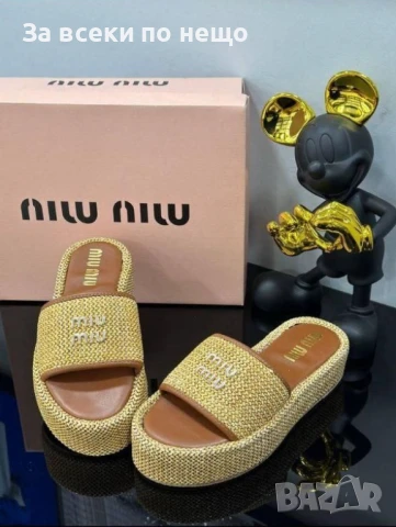 Miu Miu Дамски Чехли Миу Миу - Налични Различни Цветове Код E606, снимка 10 - Чехли - 50957638