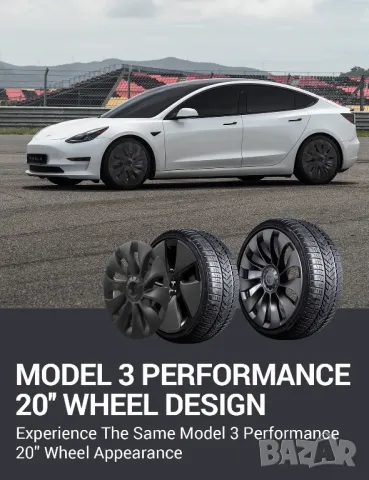 18" Тасове за Tesla model 3, ABS черен мат с капачки в 3 цвята, снимка 3 - Аксесоари и консумативи - 49316377