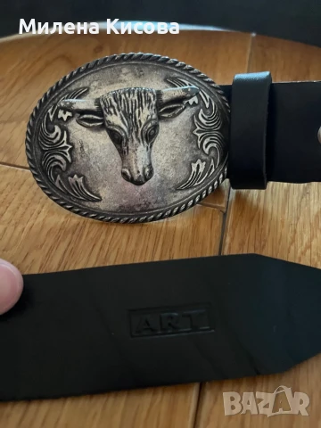 Черен кожен колан Арт 93, снимка 1