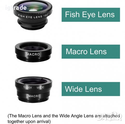 3 в 1 - лещи/обективи за телефон, снимка 2 - Селфи стикове, аксесоари - 39303976