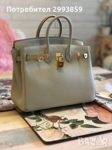 чанта Ермес Бъркин мини*HERMES BIRKIN 35 ETOUPE TOGO GOLD HARDWARE, снимка 5 - Чанти - 38101960