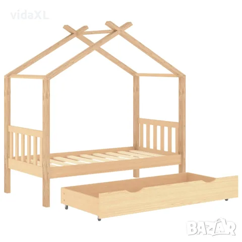 vidaXL Рамка за детско легло с чекмедже, борово дърво масив, 80x160 см, снимка 5 - Бебешки легла и матраци - 56146845