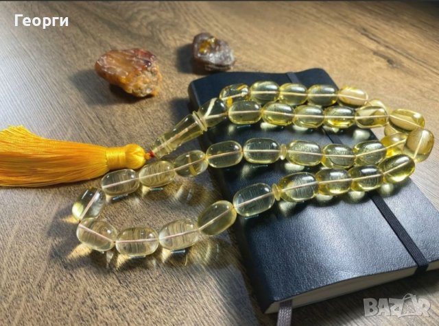 Уникална молитвена броеница Розарий от Балтийски кехлибар 340 карата, снимка 5 - Други - 37220150