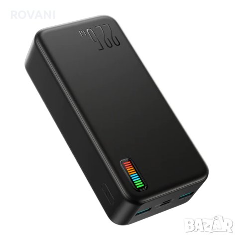 Power Bank JoyRoom- 2xUSB, Type-C, Micro-USB, LED за проверка на батерията, 22.5W, 30000mAh - Черен