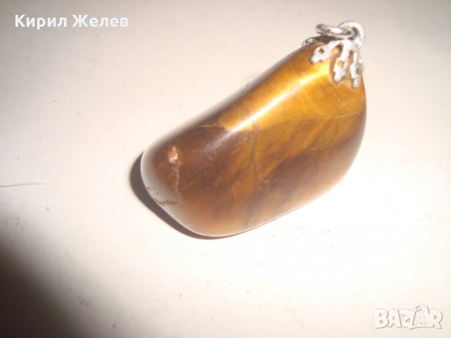 ОГРОМЕН КАМЪК ТИГРОВО ОКО МЕДАЛЬОН ПОЛИРАН ЮВЕЛИРНО АРТ ПЕНДАНТ 14936, снимка 6 - Колиета, медальони, синджири - 30665821