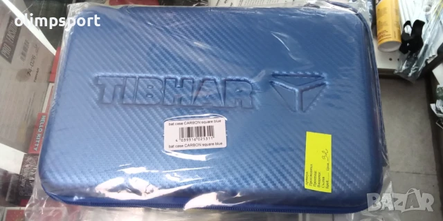 калъф за хилка за тенис на маса tibhar carbon нов червен,син карбонов с място за 1-2 хилки и топчета