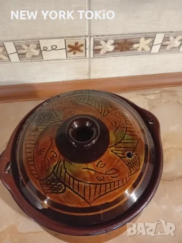 ГЛИНЕНО ГЮВЕЧЕ С КАПАК И ДРЪЖКА , снимка 10 - Съдове за готвене - 56040281