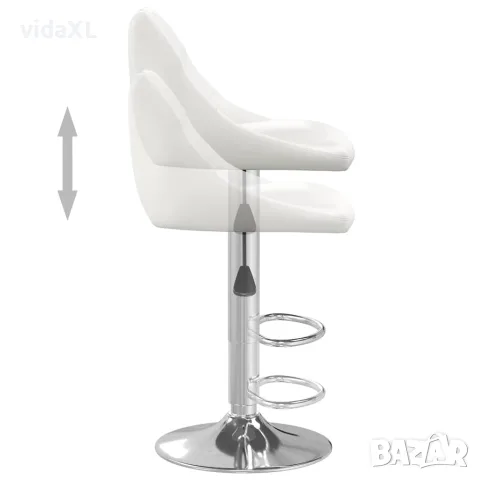vidaXL Бар табуретки, 2 бр, бели, изкуствена кожа, снимка 6 - Столове - 56147148