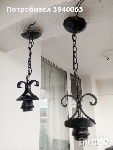 Стари лампи висящи от ковано желязо , снимка 3 - Антикварни и старинни предмети - 52484434