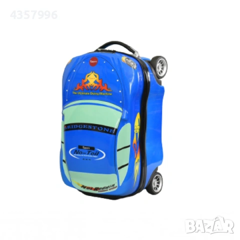 Комплект Куфар и раница, За деца, Кола, Син , снимка 4 - Кенгура и ранички - 53115454