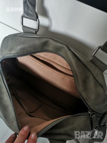 Нова! Сива кожена чанта. , снимка 3 - Чанти - 34137866
