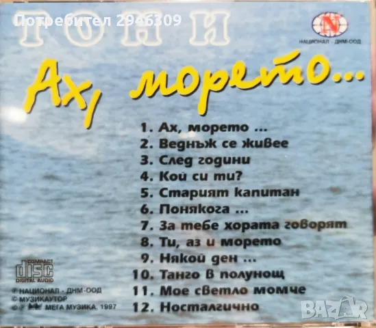 Тони Димитрова - Ах, морето(1997), снимка 2 - CD дискове - 48332373